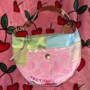 COACH Colorful Patchwork Women's Bag Shoulder Purse 🎀